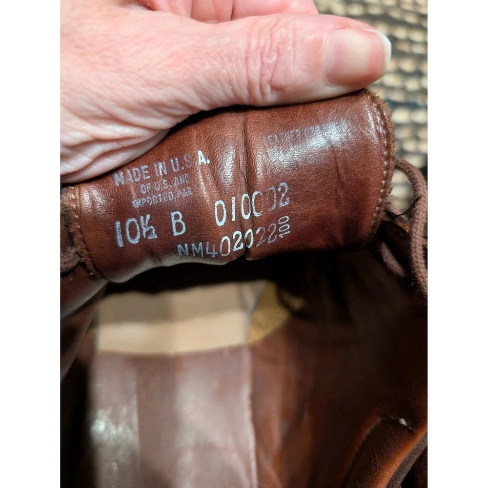 Neil M Mens Brown Leather Derby Dress Shoes Lace Up Plain Toe Made in USA 10.5 B